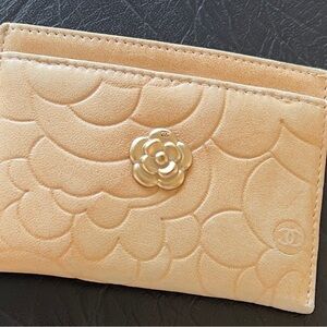 CHANEL embossed card holder